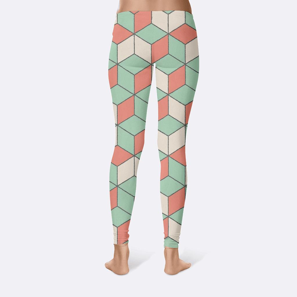 Prismatic Hex Stitch Tiling soft cotton leggings