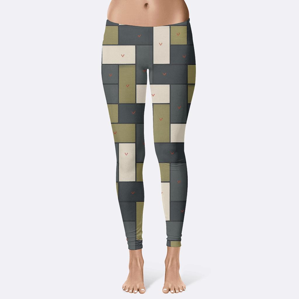 Offset Brick Pixel Lattice personalized print leggings