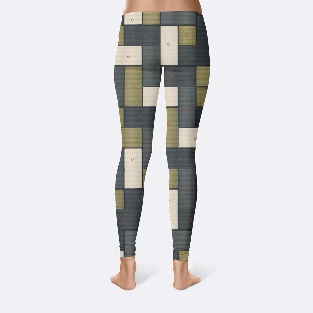 Offset Brick Pixel Lattice personalized print leggings