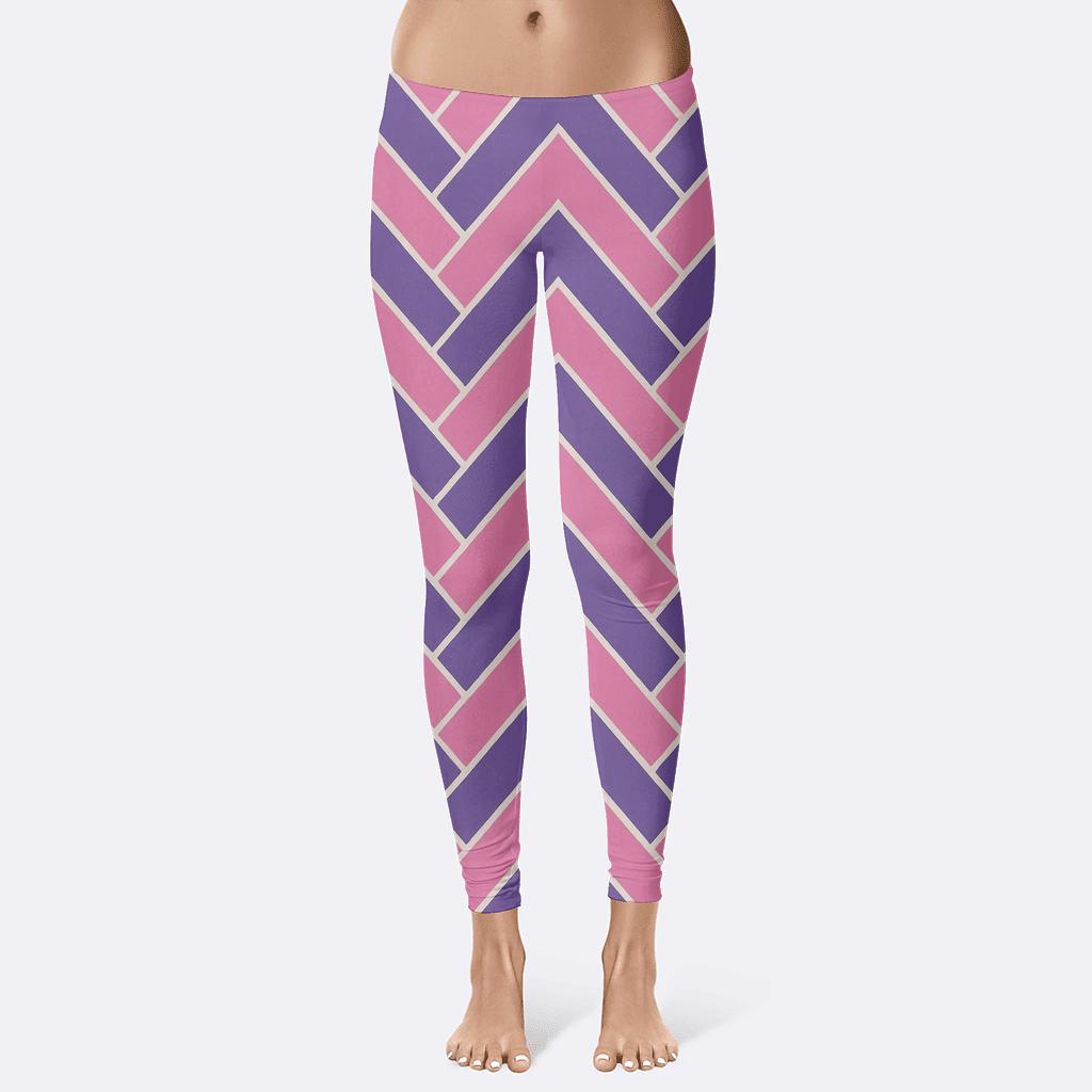 Interlaced Chevron Ribbon Matrix trendy athletic leggings