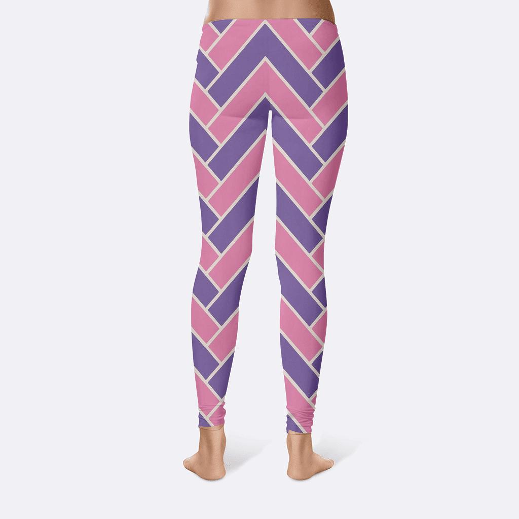 Interlaced Chevron Ribbon Matrix trendy athletic leggings
