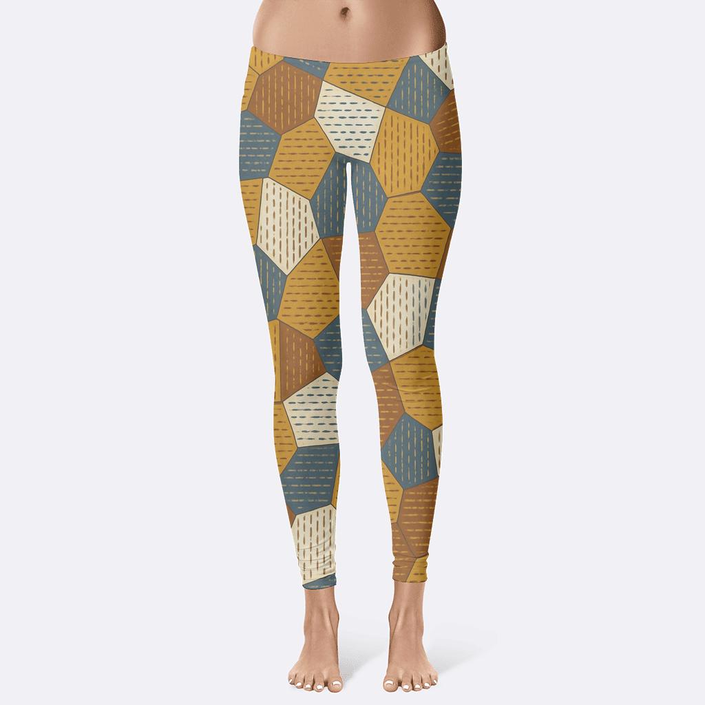 Irregular Polygon Stitch Map unique fashion leggings