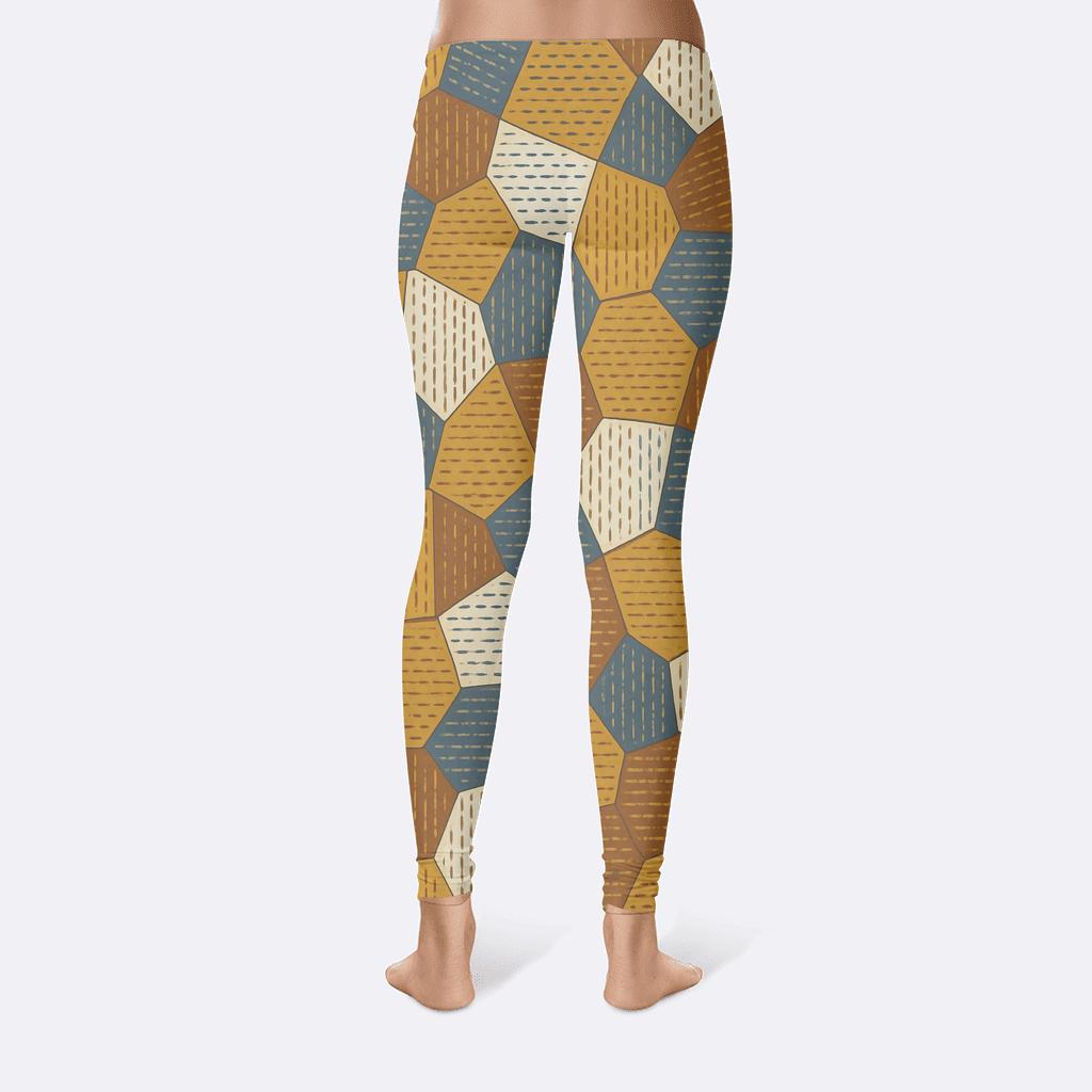 Irregular Polygon Stitch Map unique fashion leggings