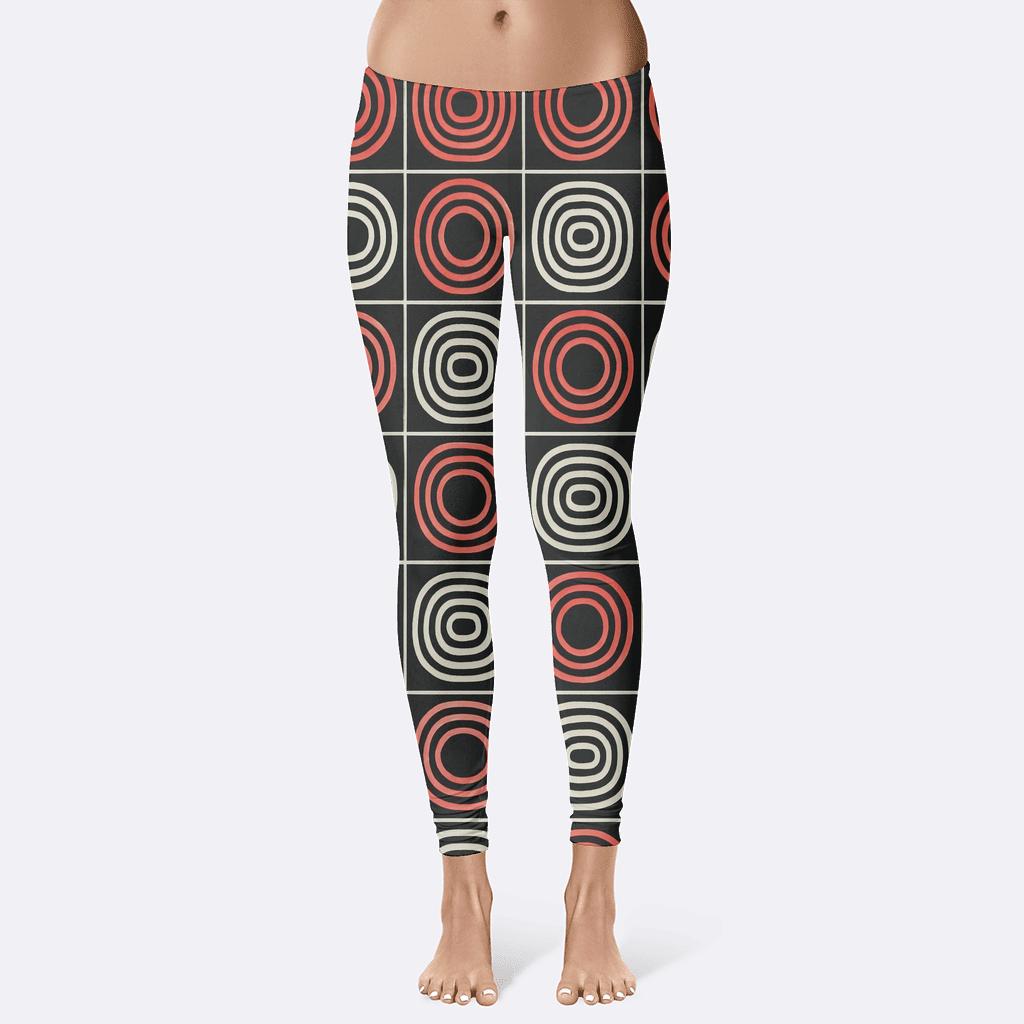 Concentric Loop Register Grid trendy athletic leggings