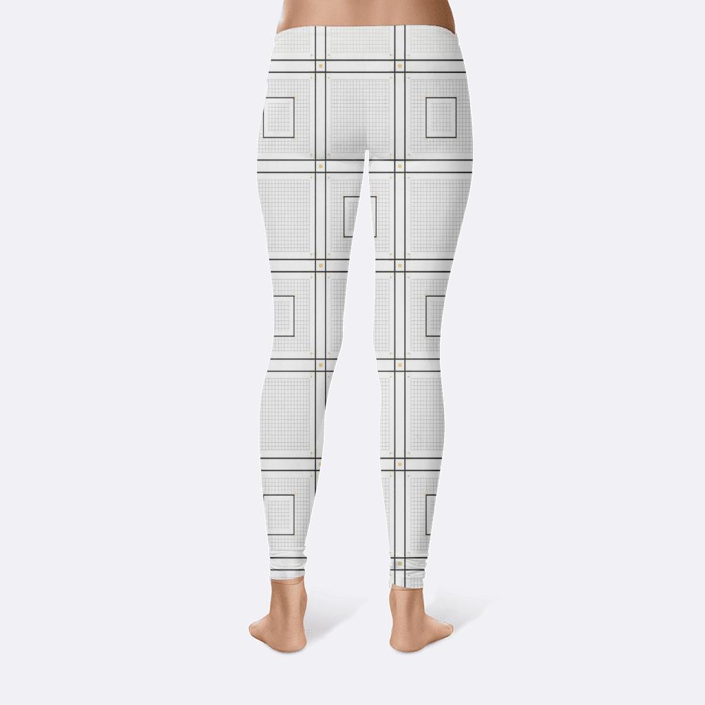 Orthogonal Crosshatch Register designer patterned leggings