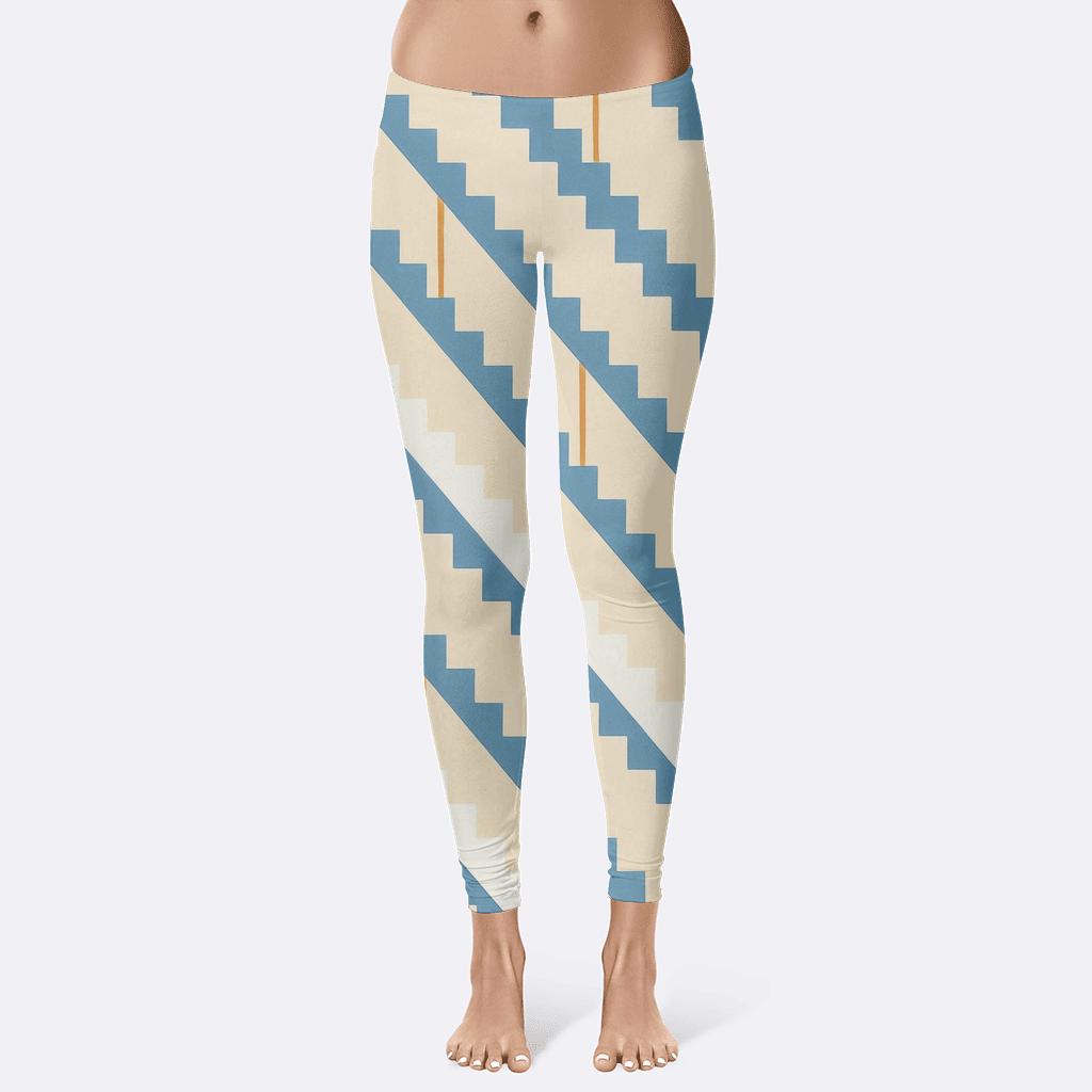 Comet Tail Diagonal Staircase high-waist leggings