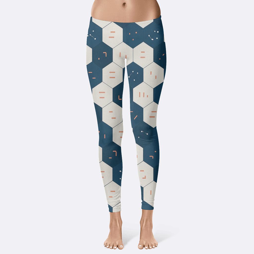 Hex Tiling Starfield Circuit soft cotton leggings