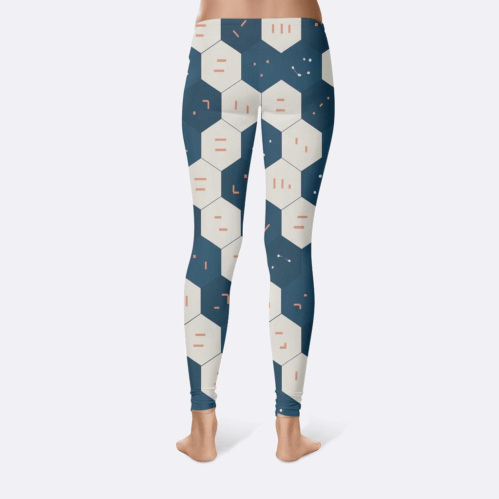 Hex Tiling Starfield Circuit soft cotton leggings