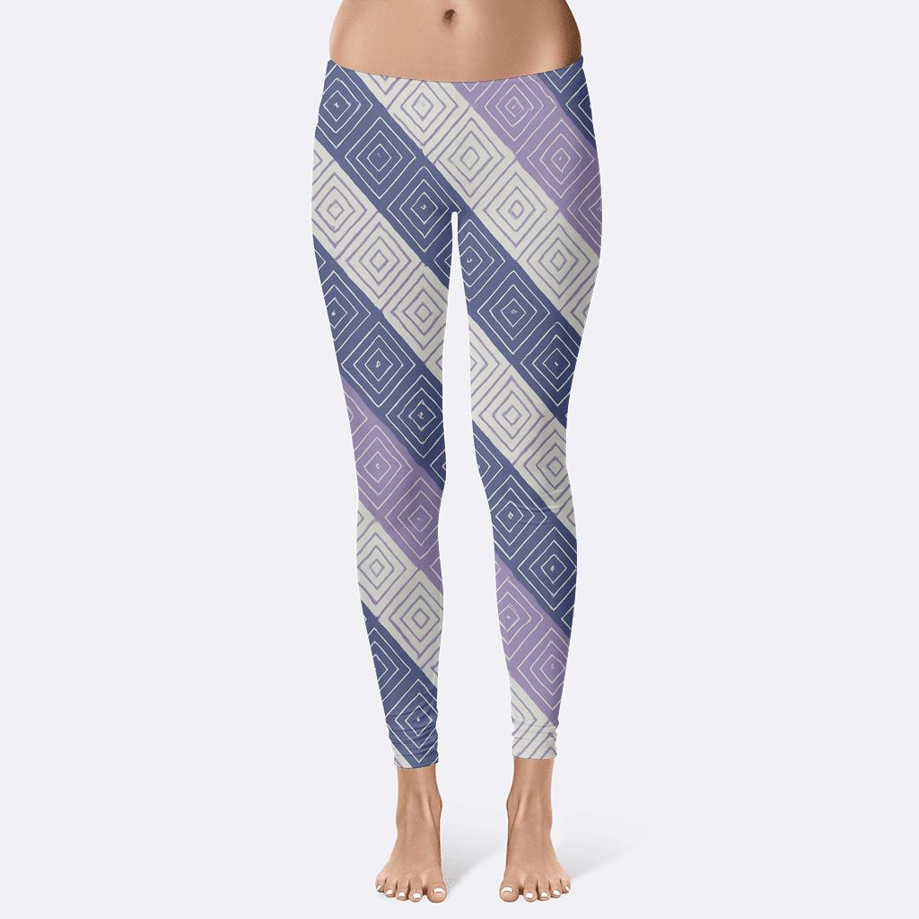 Recursive Rhombus Ripple Map soft cotton leggings