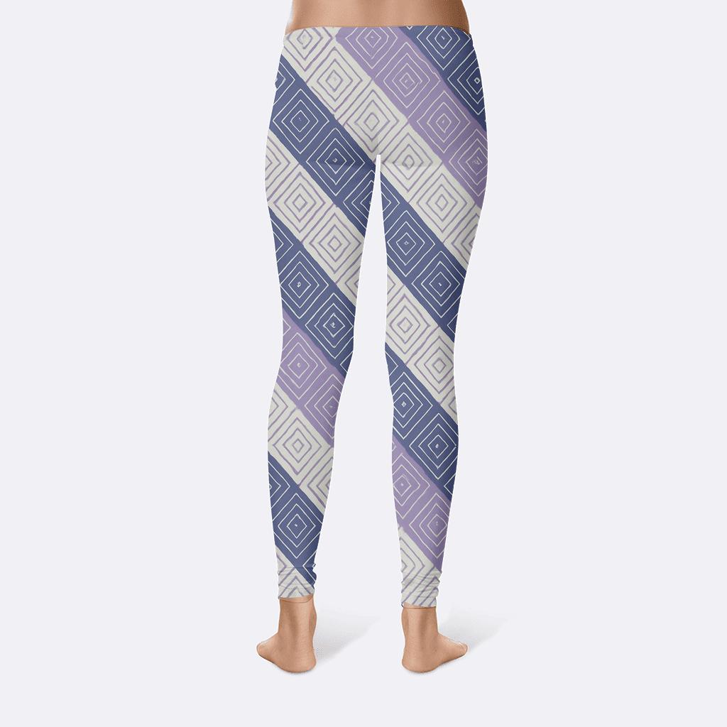 Recursive Rhombus Ripple Map soft cotton leggings