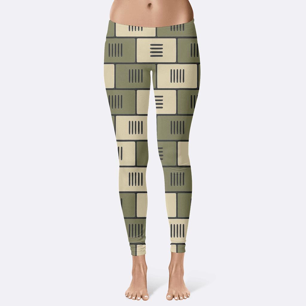 Offset Brick Lattice Drift high-waist leggings