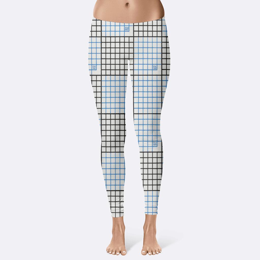 Orthogonal Crosshatch Register designer patterned leggings