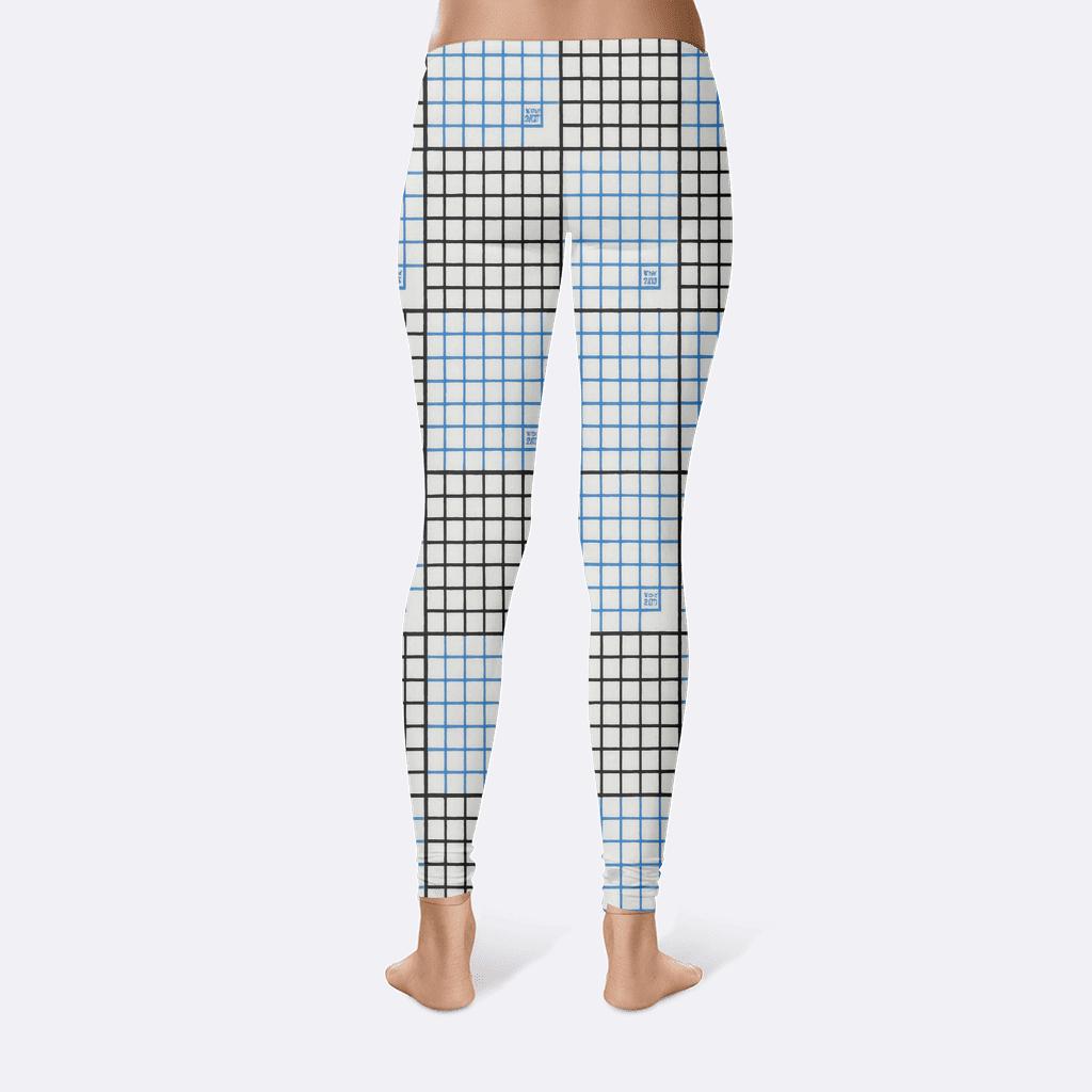 Orthogonal Crosshatch Register designer patterned leggings