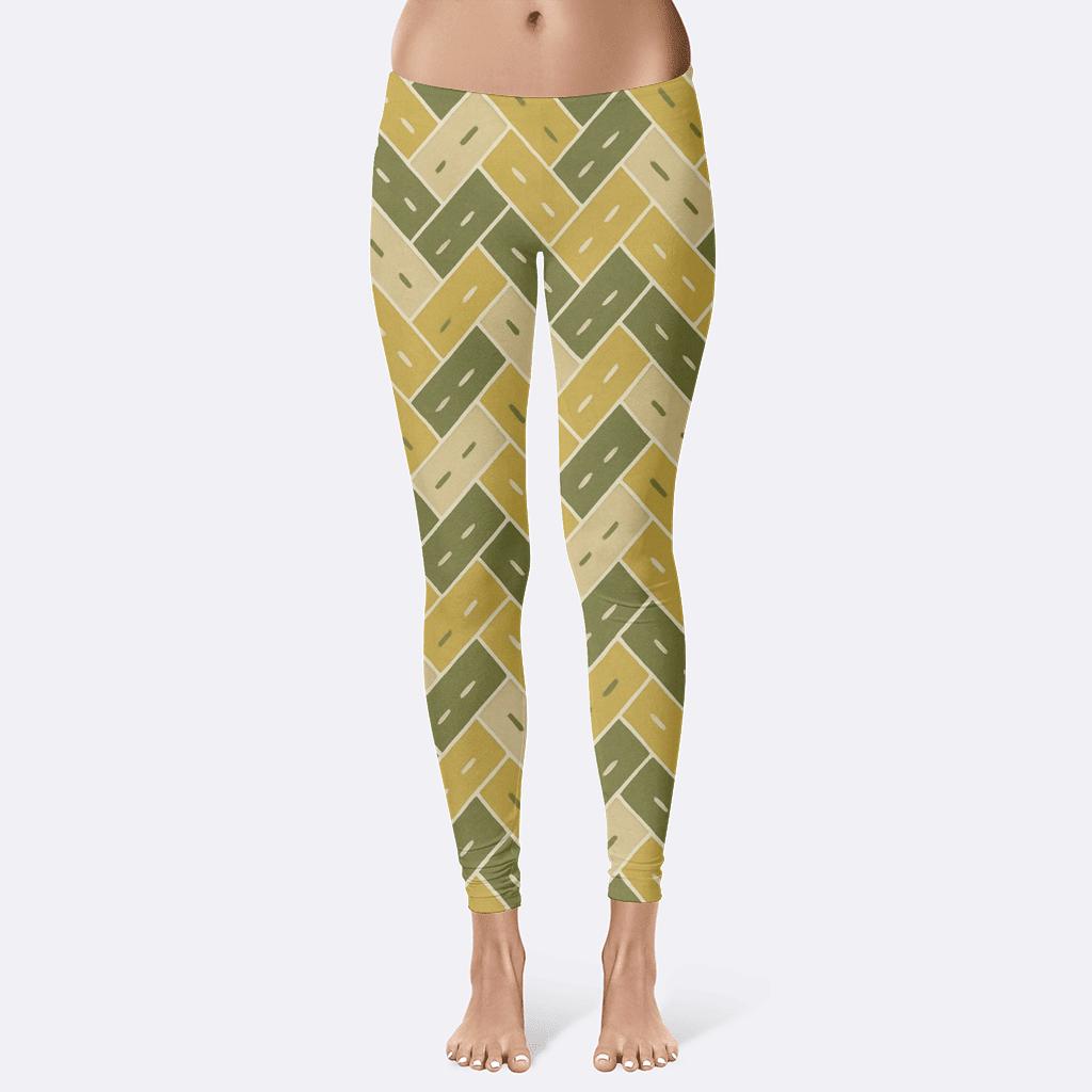 Skewed Grid Drift Chevron designer patterned leggings