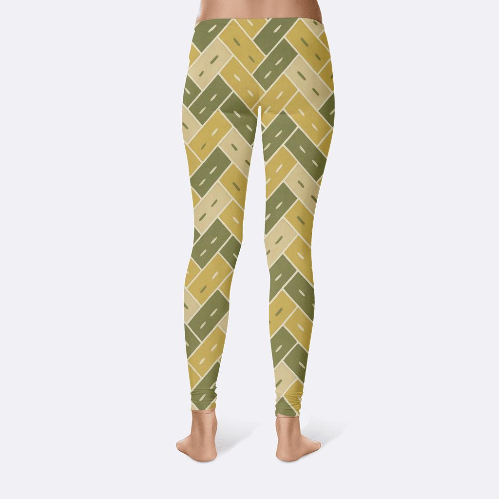 Skewed Grid Drift Chevron designer patterned leggings