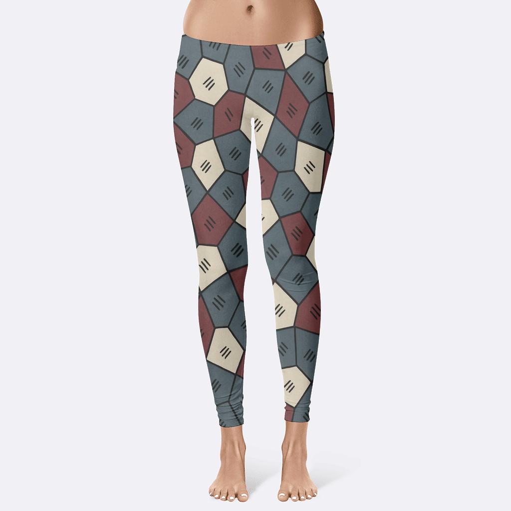 Irregular Polygon Stitch Matrix soft cotton leggings