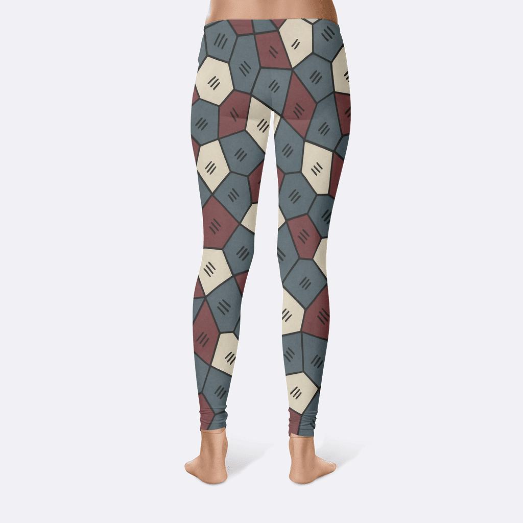 Irregular Polygon Stitch Matrix soft cotton leggings