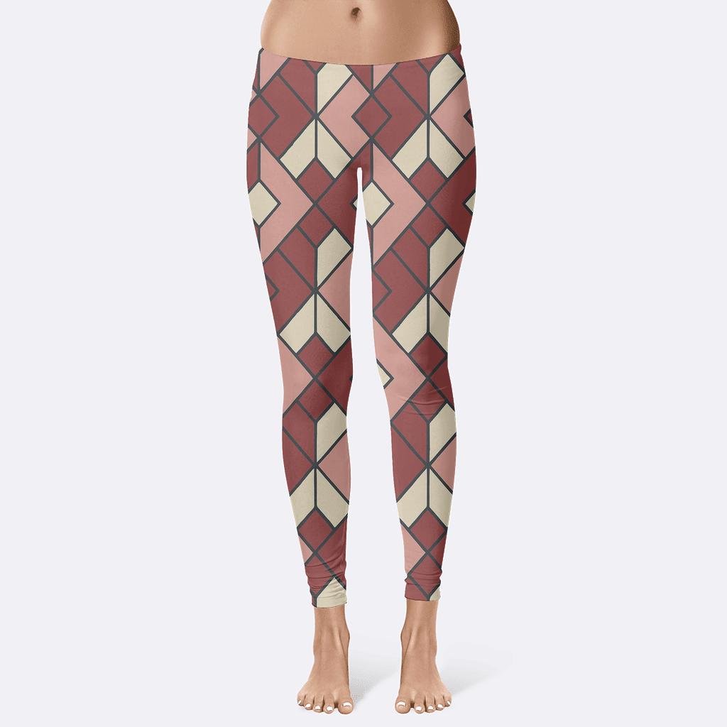 Nested Rhombus Mirror Weave stylish workout leggings