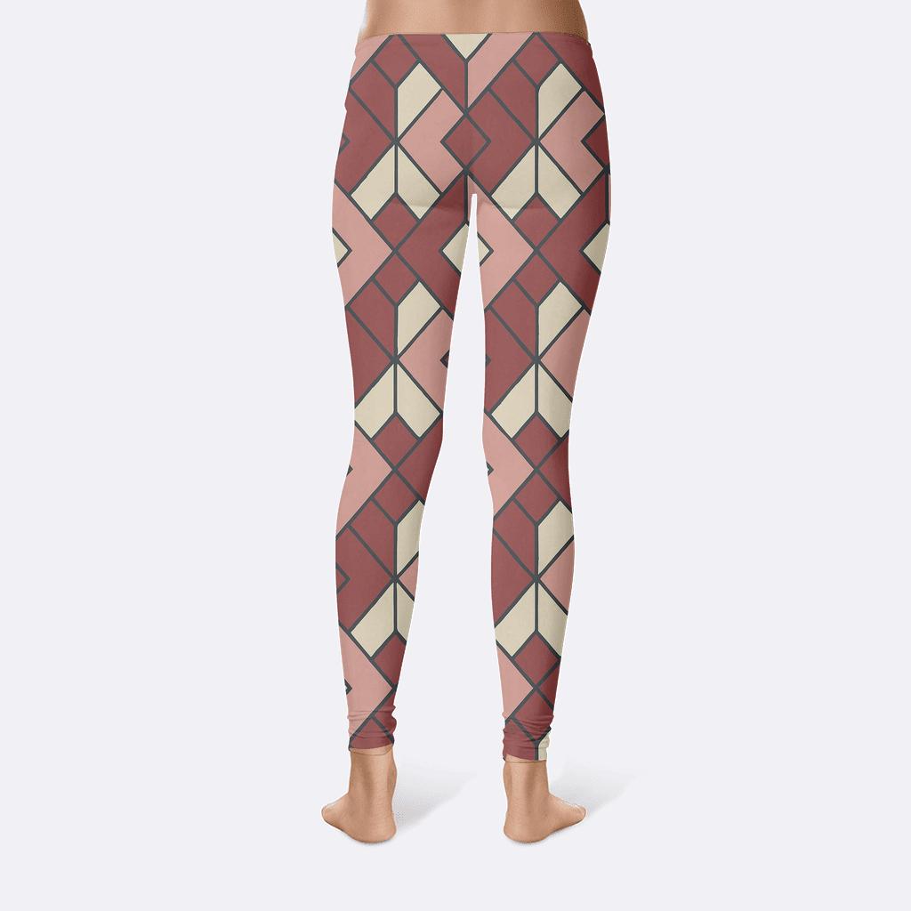 Nested Rhombus Mirror Weave stylish workout leggings