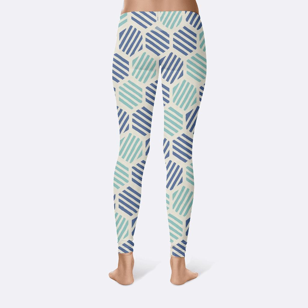Hex Tile Drift Gradient Stripes high-waist leggings