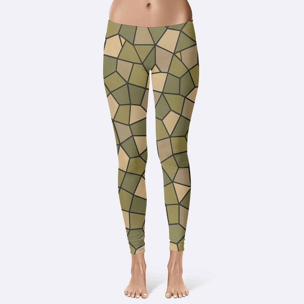 Irregular Polygon Quilt Scatter high-waist leggings
