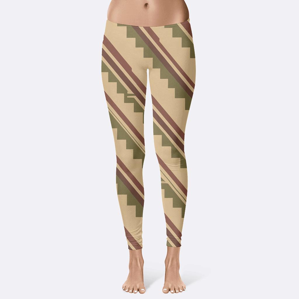 Fractal Stair Stripe Cascade high-waist leggings
