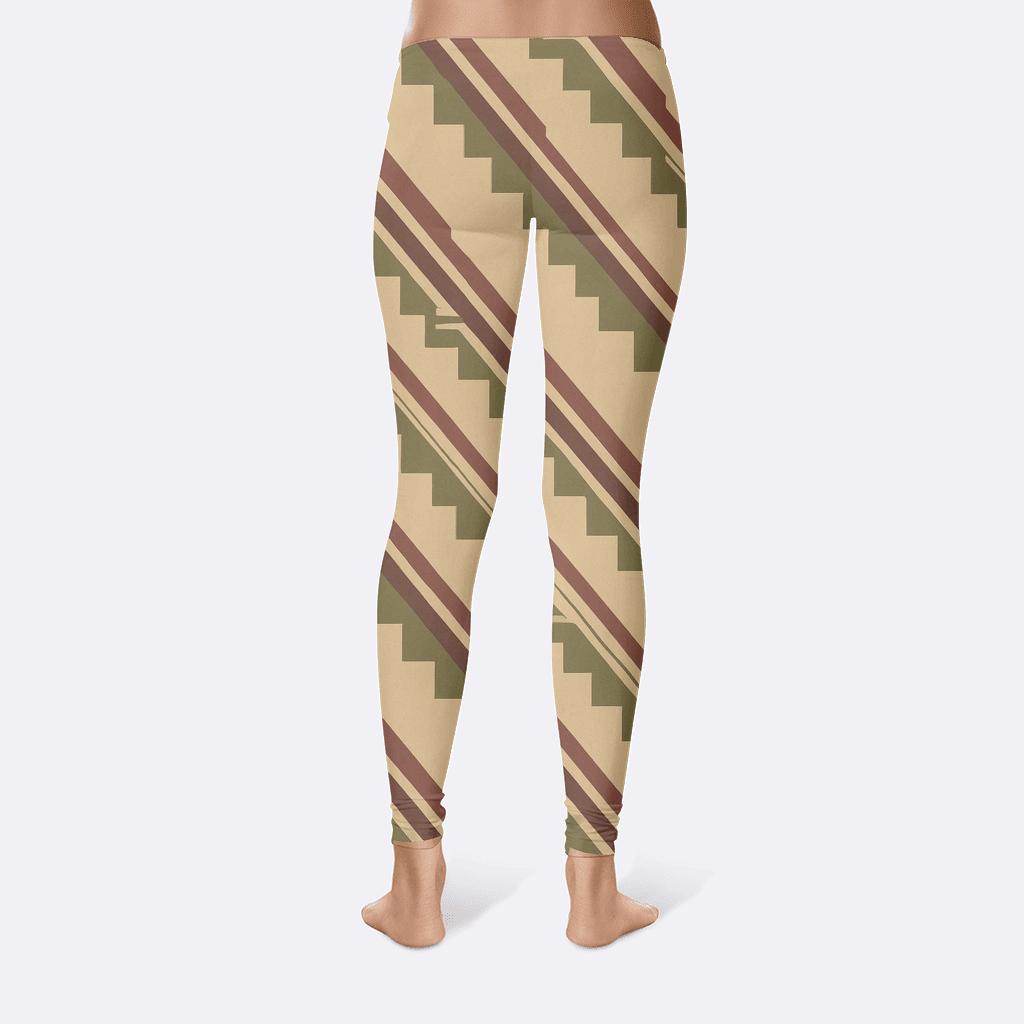 Fractal Stair Stripe Cascade high-waist leggings