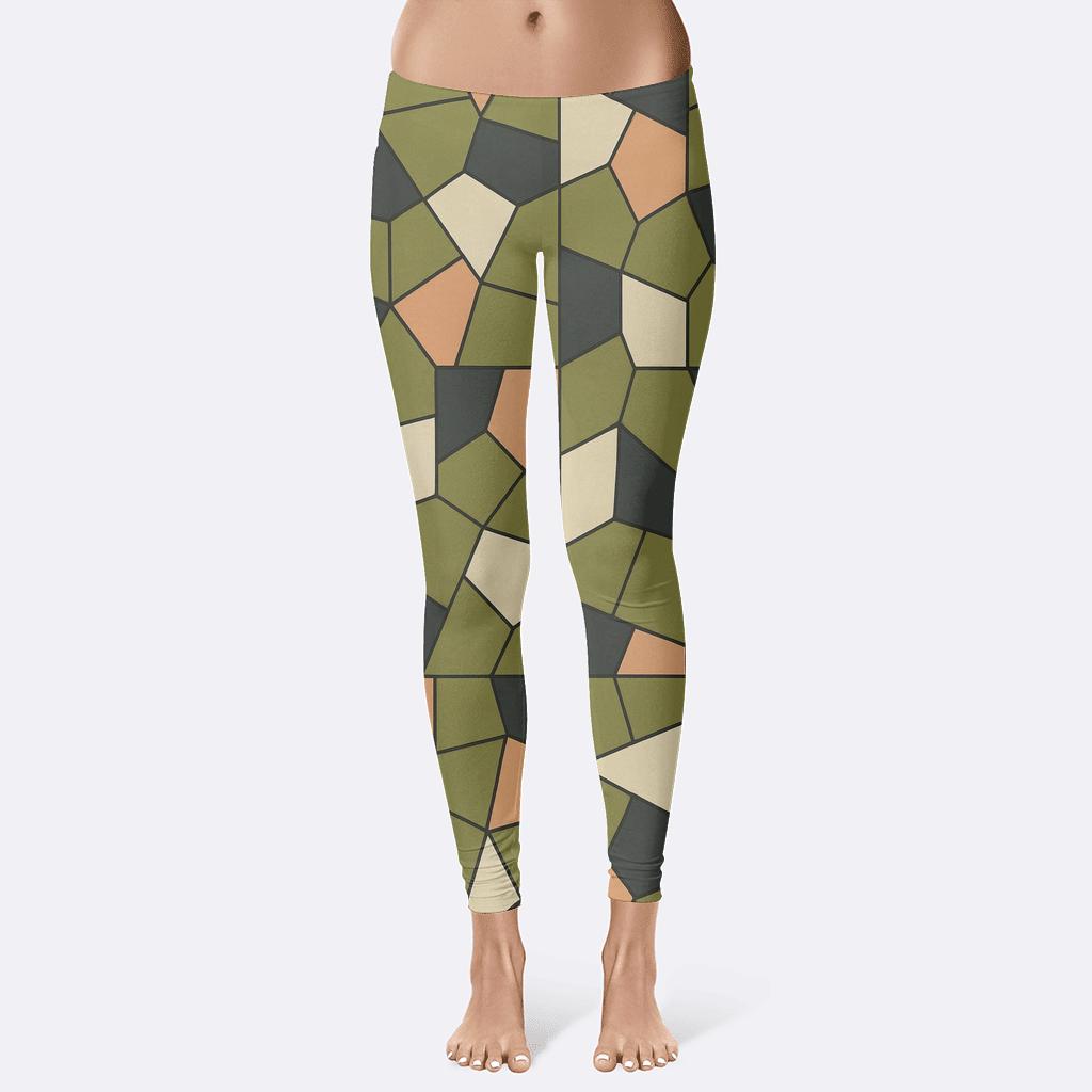 Irregular Polygon Quilt Matrix designer patterned leggings