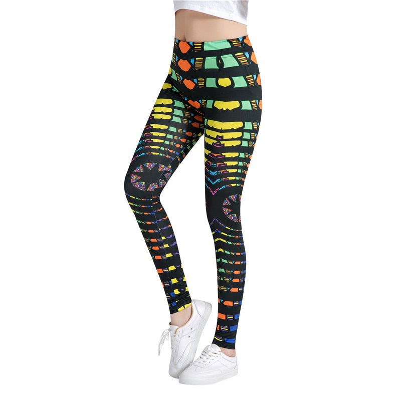 Multicolor Design Leggings-Legletic