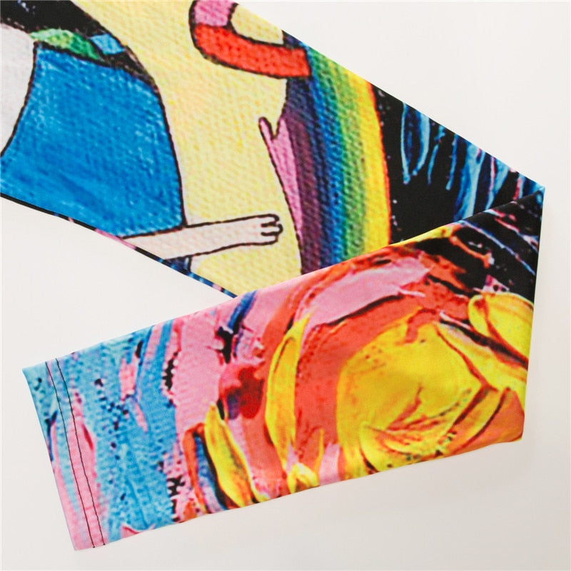 Oil Pastel Adventure Land Printed Leggings-Legletic