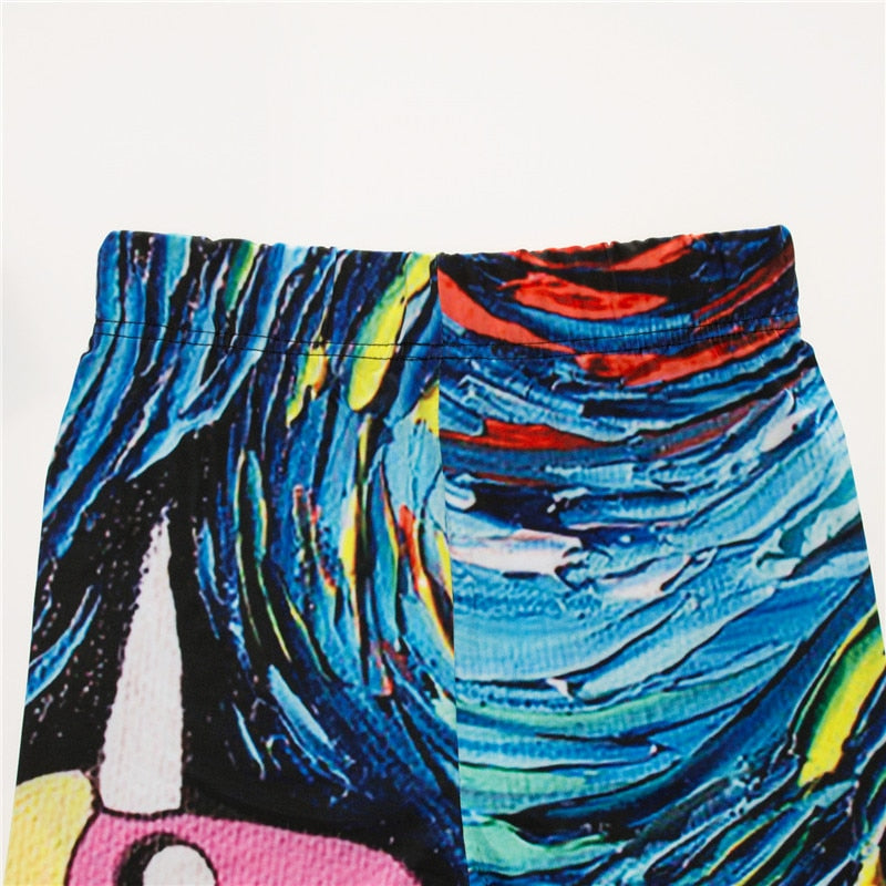 Oil Pastel Adventure Land Printed Leggings-Legletic