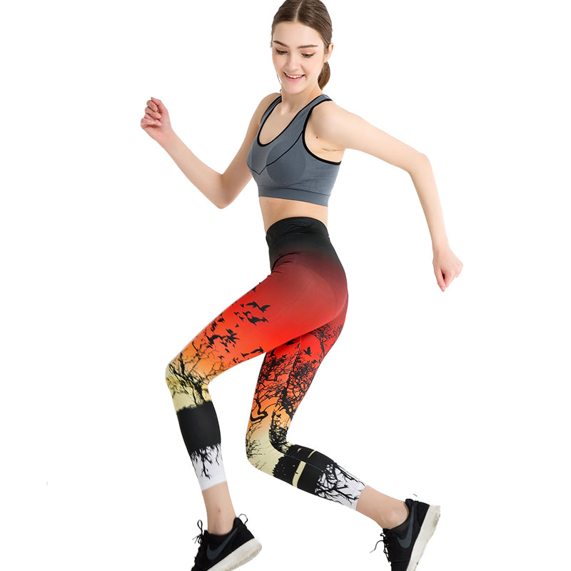Sunset Savanna Printed Leggings-Legletic