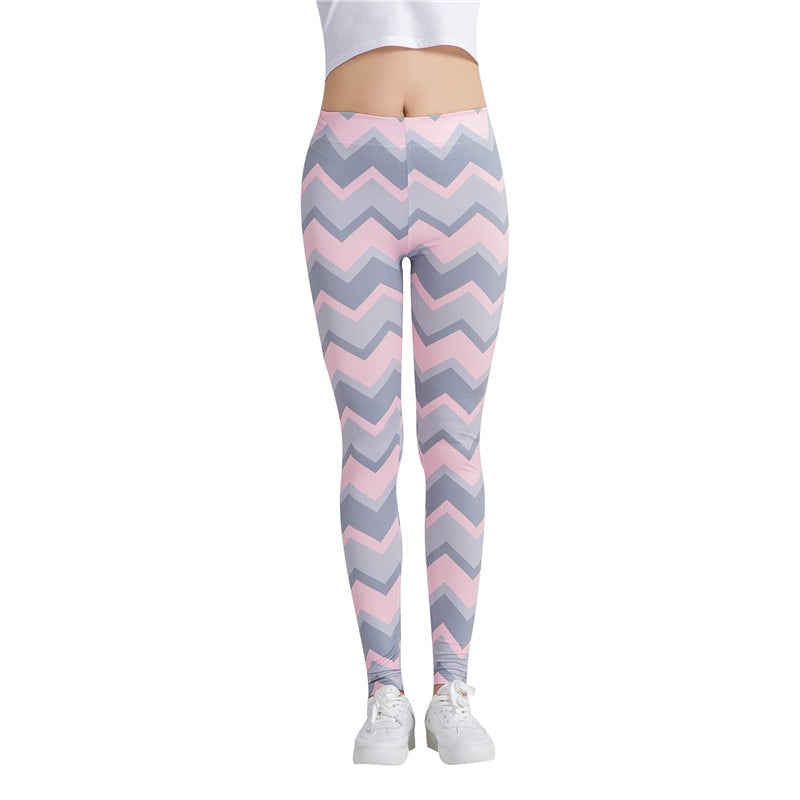 Stripe Colorful Print Leggings-Legletic