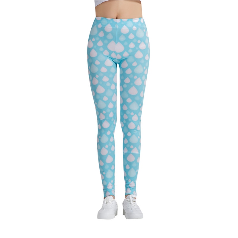 Sky Blue Printed Colorful Print Leggings-Legletic