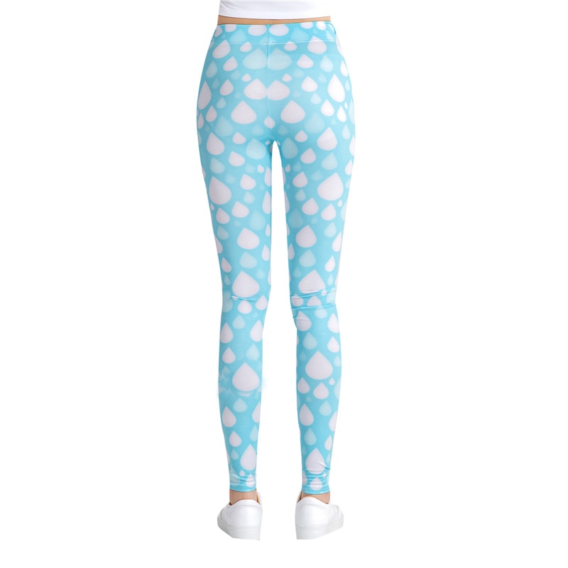 Sky Blue Printed Colorful Print Leggings-Legletic