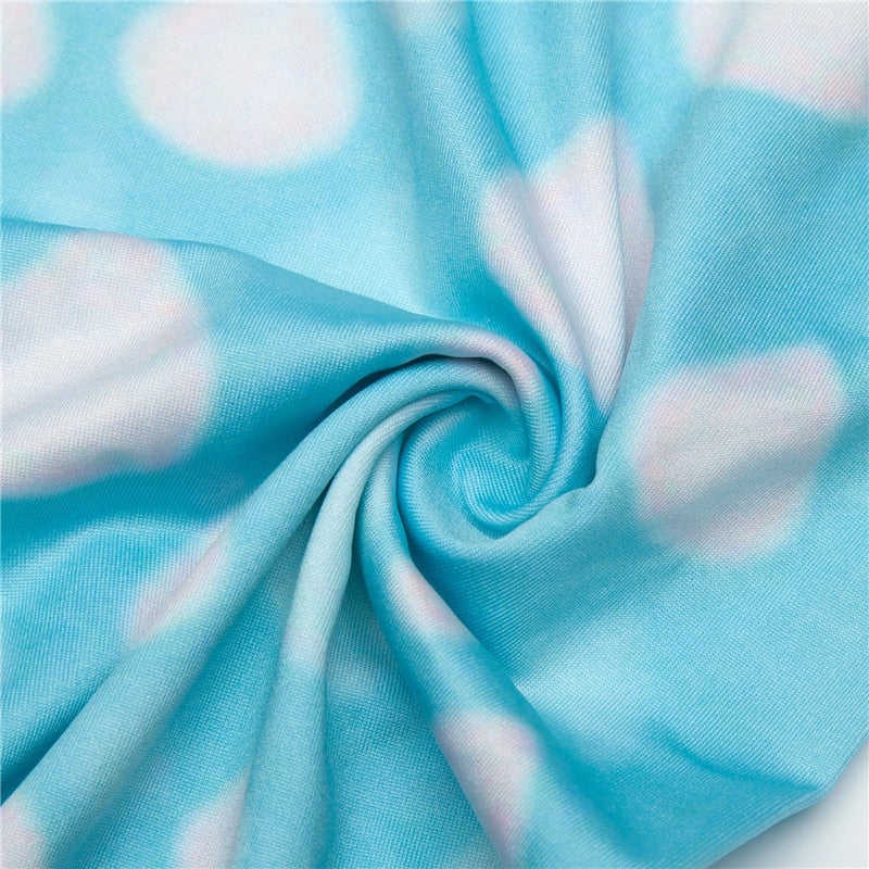 Sky Blue Printed Colorful Print Leggings-Legletic