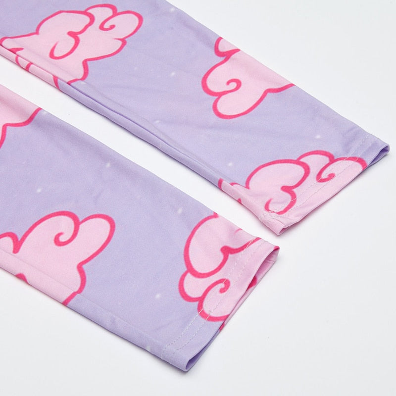 Pink Clouds Colorful Print Leggings-Legletic