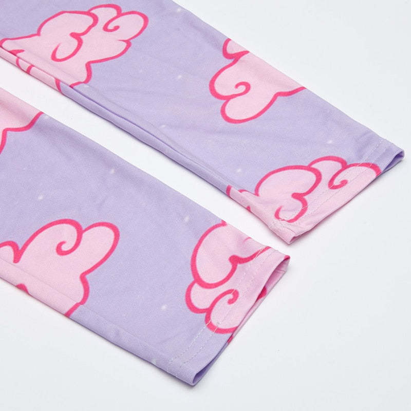 Pink Clouds Colorful Print Leggings-Legletic