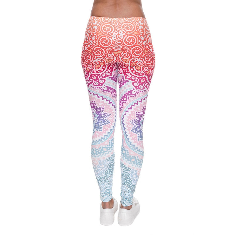 Orange Fashion Colorful Print Leggings-Legletic