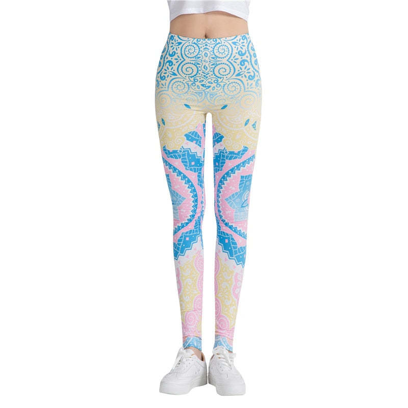 Mandala Fashion Colorful Print Leggings-Legletic