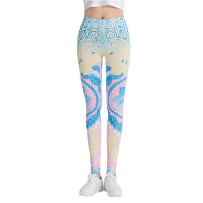 Mandala Fashion Colorful Print Leggings-Legletic
