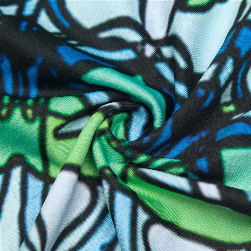 Abstract Green Colorful Print Leggings-Legletic