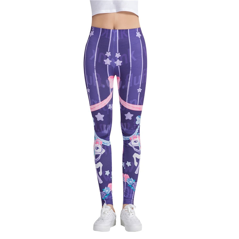 Unicorn Colorful Print Leggings-Legletic