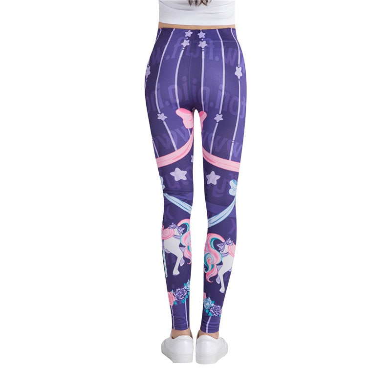 Unicorn Colorful Print Leggings-Legletic