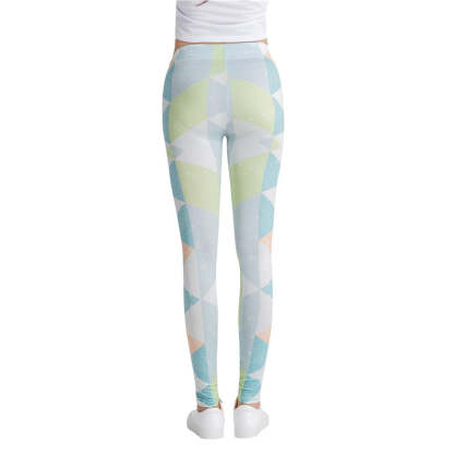 Blue & Green Triangle Leggings-Legletic