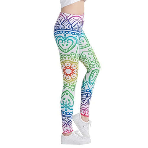 Multicolor Mandala Printed Leggings-Legletic
