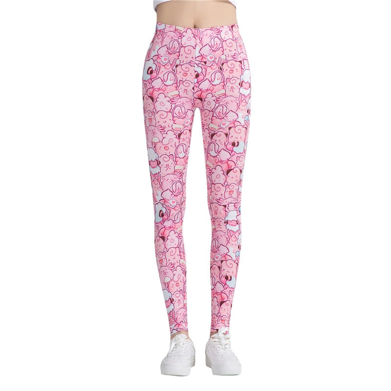 Pink Animals Printed Leggings-Legletic