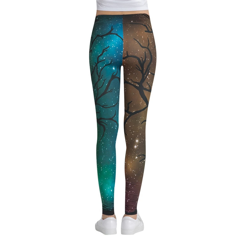 Lonely Tree Printed Leggings-Legletic