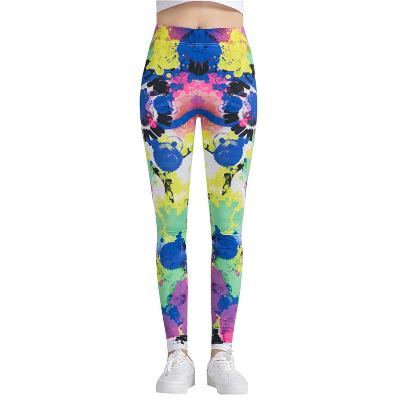 Splash-Ink Printed Leggings-Legletic
