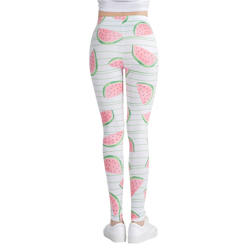 Watermelon Printed Leggings-Legletic